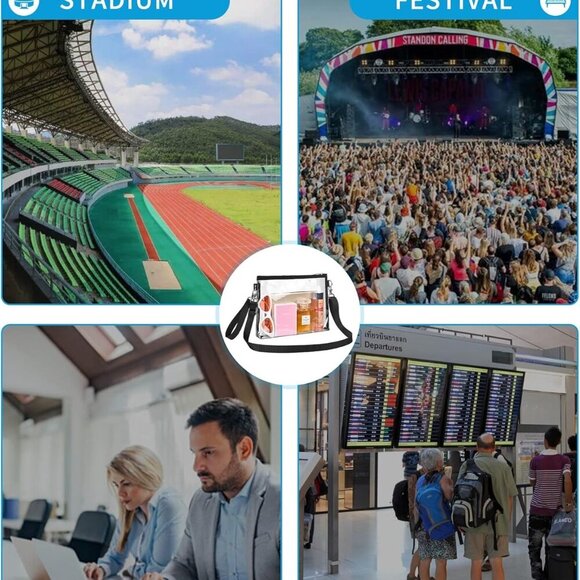 Clear Purse Stadium Approved Clear Bag with Removable Straps for Work Sporting E - Picture 6 of 6